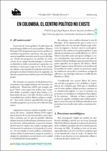 Portada En Colombia, el centro político no existe