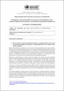Portada Participación y representación política de las personas con discapacidad en Cuba: normativas vigentes, barreras sistémicas y recomendaciones para garantizar igualdad real
